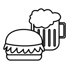 Hamburger and beer symbol
