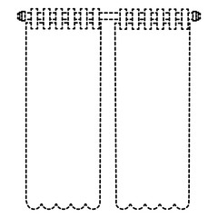 bedroom courtain isolated icon