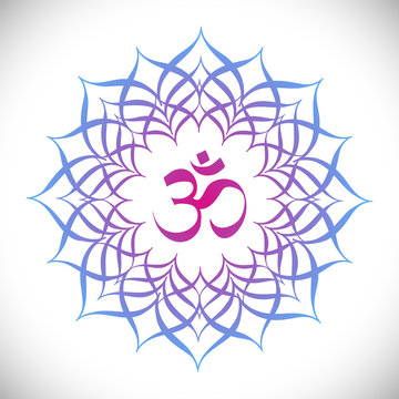 Mandala with omkara sign inside