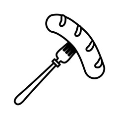 Sausage in fork