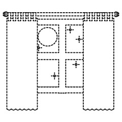 bedroom windows night isolated icon