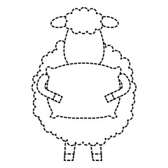cute sheep with pillow character icon