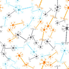 nerve cells neurons seamless 1-2
