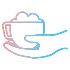 hand with coffee cup isolated icon