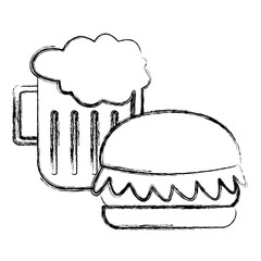 Hamburger and beer symbol