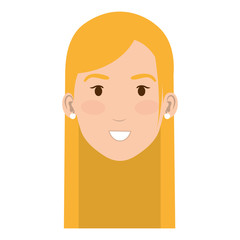 beautiful and young woman head