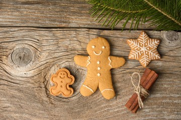 Obraz na płótnie Canvas Christmas homemade gingerbread cookies