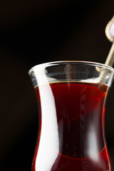 Traditional turkish tea close up