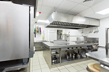 Modern kitchen equipment in a restaurant