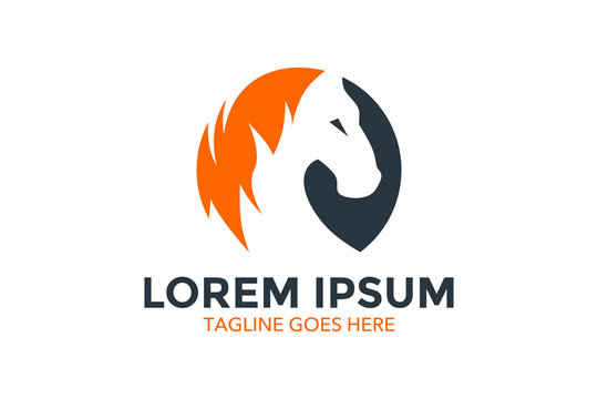 unique horse logo. editable. vector illustration logo