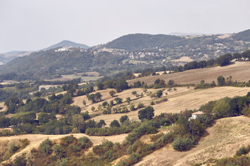 San Marino, San Marino - 10 August 2017: Panoramic view of the local surroundings.