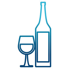 Wine cup and bottle