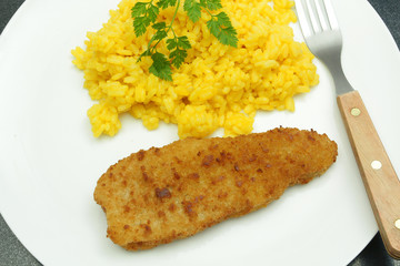 poisson pané et riz
