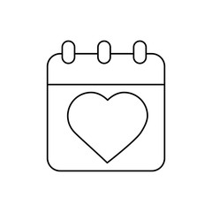 valentines day calebration calendar romantic date vector illustration