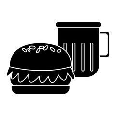 Hamburger and beer symbol