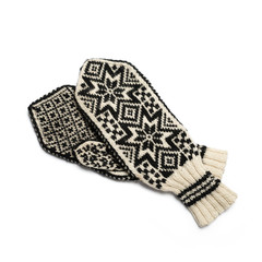 Hand knitted mittens for winter