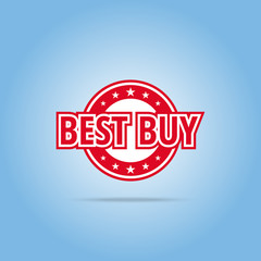 Best buy label. Red color, isolated on white.