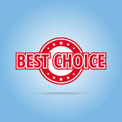 Best choice label. Red color, isolated on white.