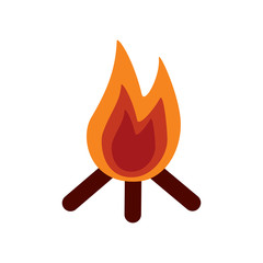 bonfire flame hot wooden warm iconvector illustration