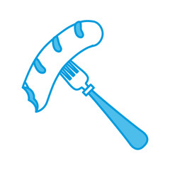 Sausage in fork