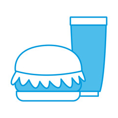 Hamburger with soda