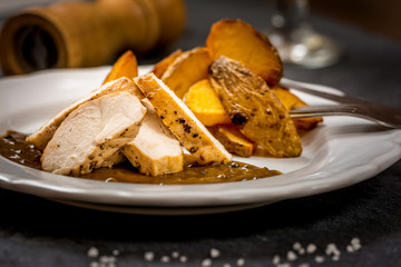 Chicken with pepper sauce