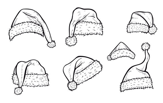 Santa hats vector