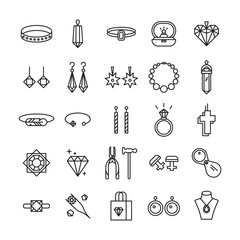 Jewelry shop icons.