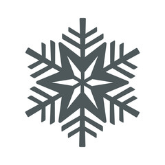 Snowflake icon. Christmas and winter theme. Simple flat black illustration on white background.