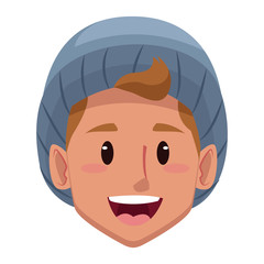 Boy with winter hat face