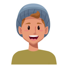 Boy with winter hat face