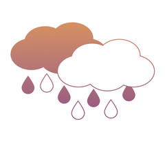 clouds and water drops icon