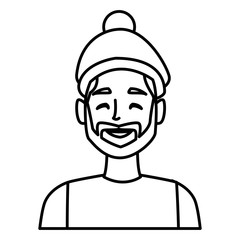 Young man with winter hat