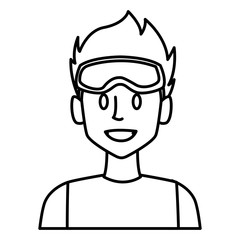 Man with winter googles