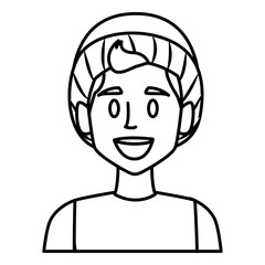 Boy with winter hat face