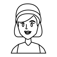 Young woman with winter hat cartoon