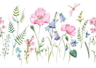 Obraz premium Akwarela kwiatowy wektor wzór