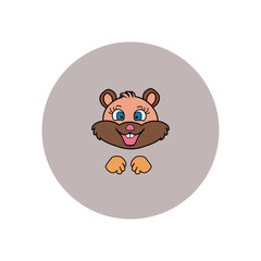 Fototapeta premium hamster cartoon in the circle