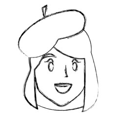 Young woman with beret