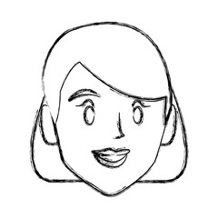 Young woman face smiling