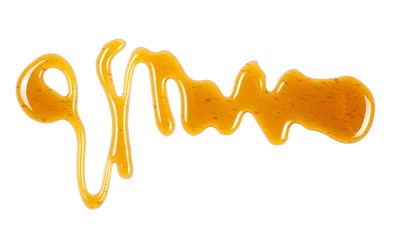 Honey isolated on white background, top view