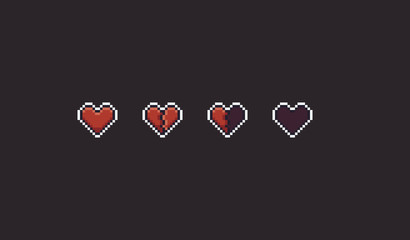 Pixel Art Hearts - 184392793