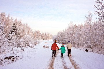 Fototapeta premium walk in the fresh air in winter