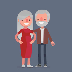 Obraz na płótnie Canvas Cute senior couple vector illustration