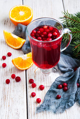 Christmas hot mulled wine