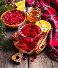 Christmas hot mulled wine