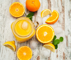 Jar with orange juice
