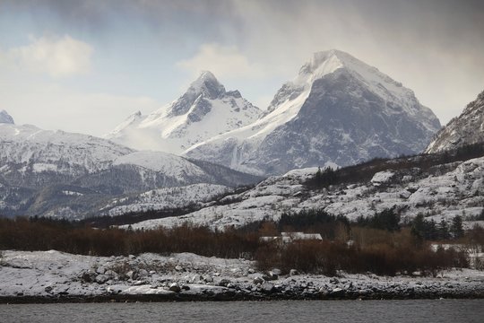 Norwegen, Norway, Ørnes, Winter 