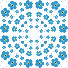 Square composition with forget-me-not