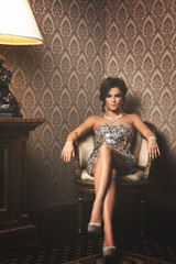 Stunning woman in a beautiful dress